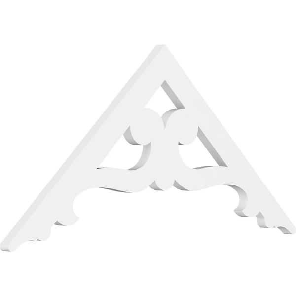Ekena Millwork 1 in. x 36 in. x 16-1/2 in. (11/12) Pitch Brontes Gable Pediment Architectural Grade PVC Moulding