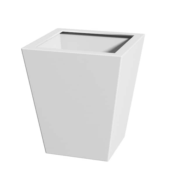 Noble House Mia 22 in. H Outdoor Patio and Indoor Tapered Metal Planter with Drainage Hole and Rubber Plug, White