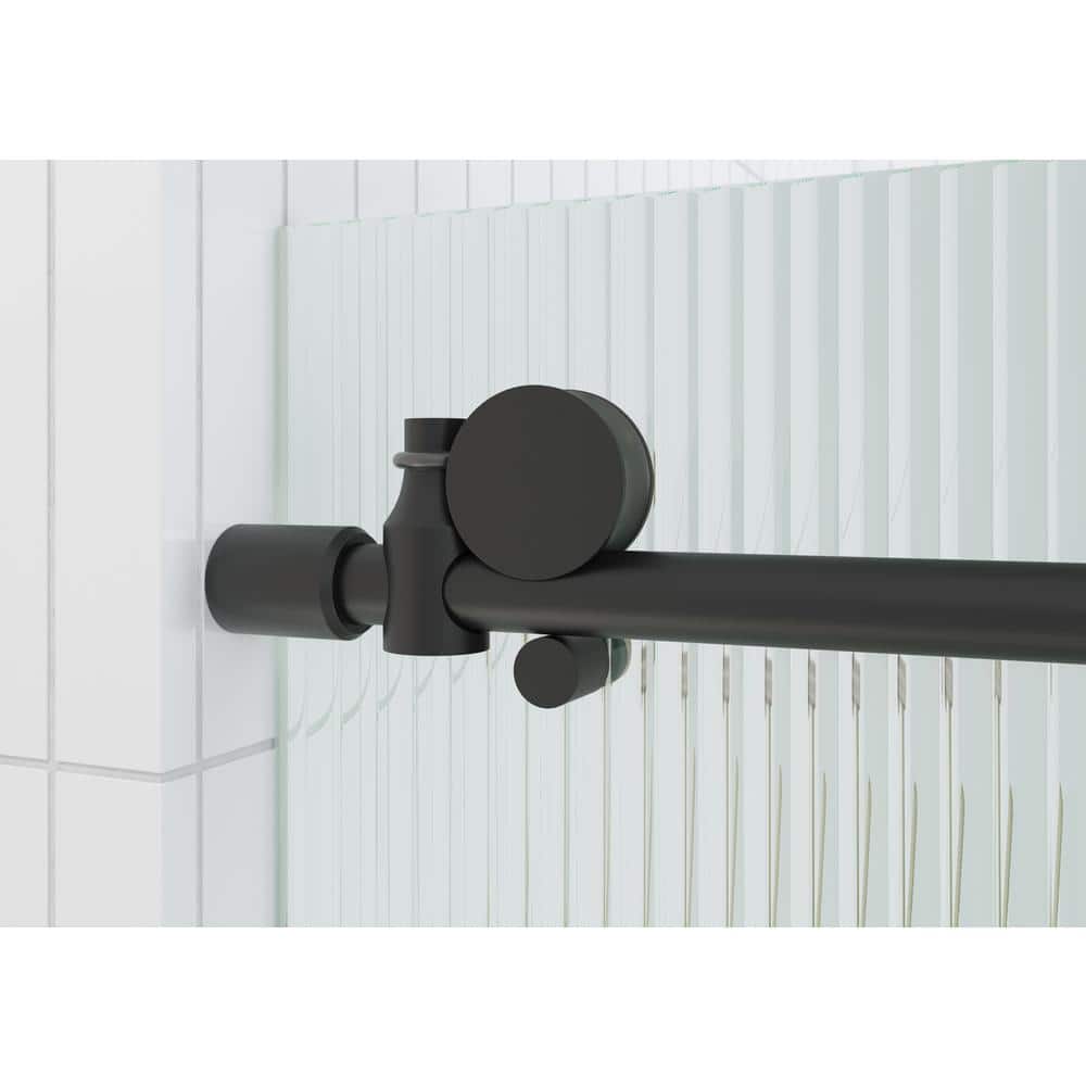 Galaxy 60" Frameless Fluted Glass Sliding Bathtub Door