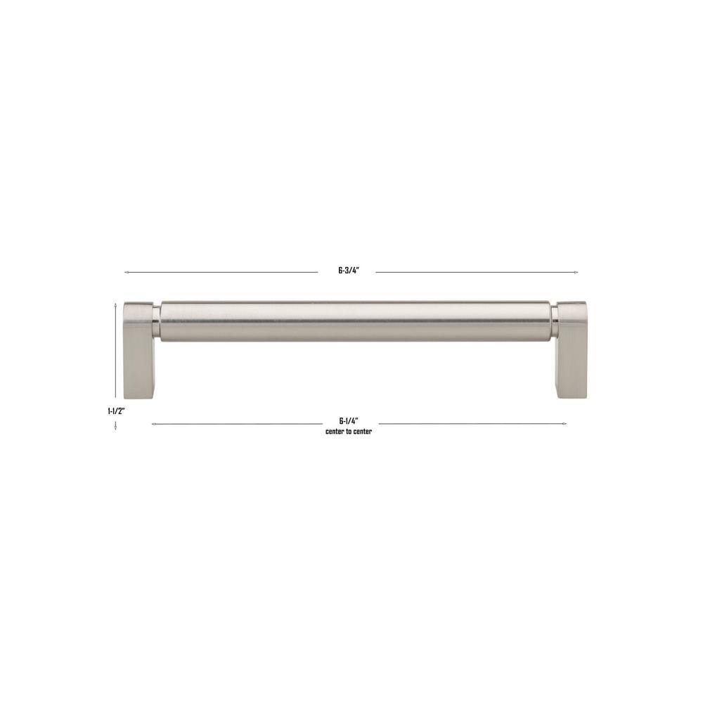 Brushed Nickel Smooth Bar Pull with Mounting Hardware