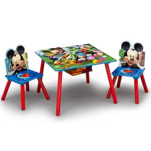 Mickey Mouse Square Wood Top Red Toddler Activity Tabletop 1-Piece Cradle