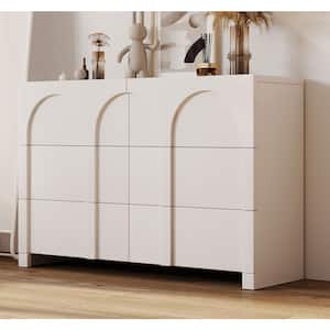 Modern Style White 6 Drawers 48.2 in. W Dresser Sideboard Cabinet