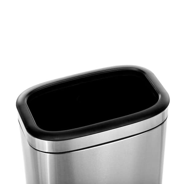 Alpine 20 L / 5.3 Gal Stainless Steel Slim Open Trash Can - Compact Garbage  Bin - Wide Access Top Slender Durable Receptacle with Sturdy Plastic Liner