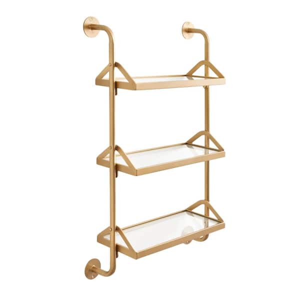 Marit 17.75 in. W x 6.00 in. D Gold Metal Accent Shelf Decorative Wall Shelf