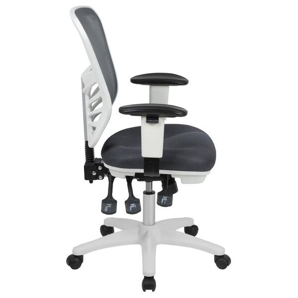 Carnegy Avenue Dark Gray Mesh White Frame Office Desk chair CGA HL