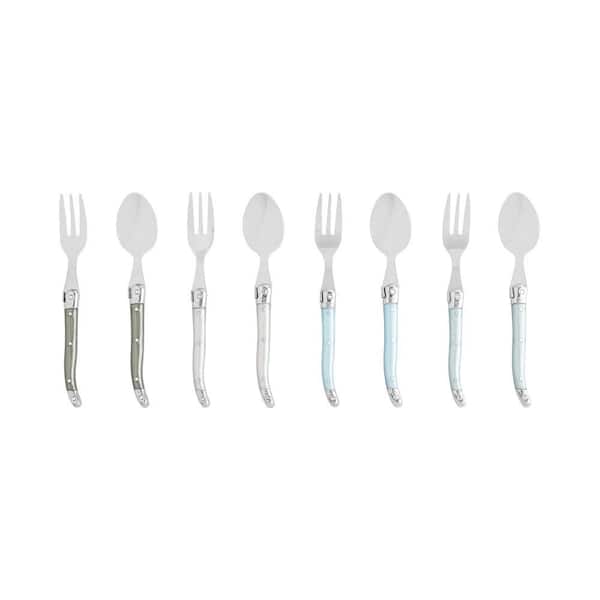 Laguiole Cocktail or Dessert Spoons and Forks, Mother of Pearl (Set of 8)