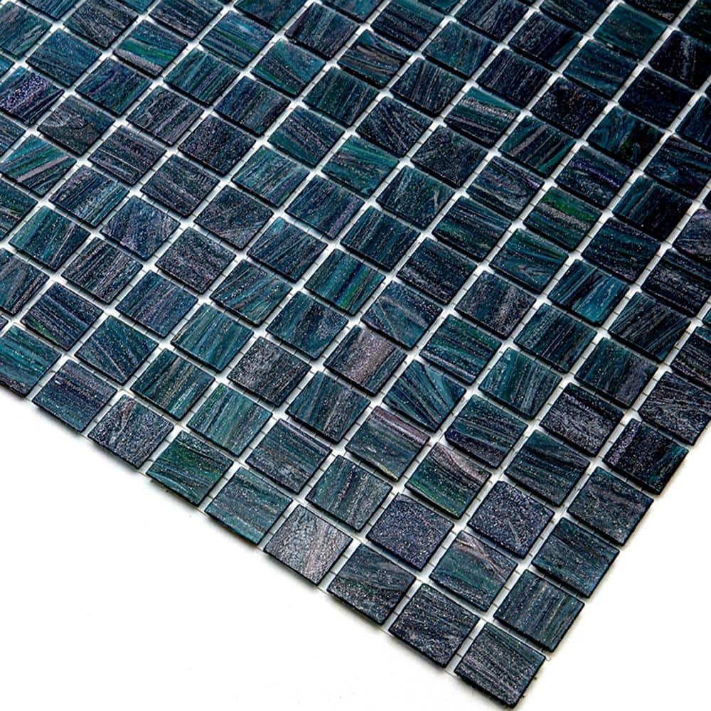 Celestial Pine Green Glossy Glass Mosaic Wall and Floor Tile