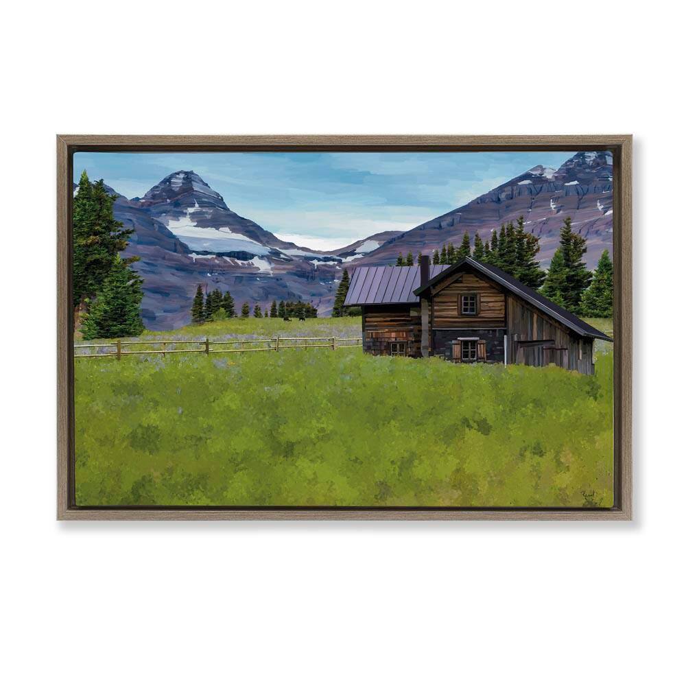 Cabin on Ranch Landscape by Renel Peters Brown Floater Frame Nature Graphic Art Print 21 in. x 31 in. price history on PriceWatchPro