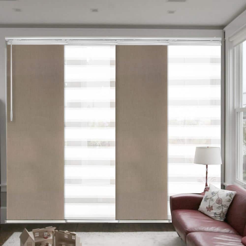 Rainy Sand 48 in. - 88 in. W x 94 in. L Adjustable 4- Panel White Single Rail Panel Track with 23.5 in. Slates price history on PriceWatchPro