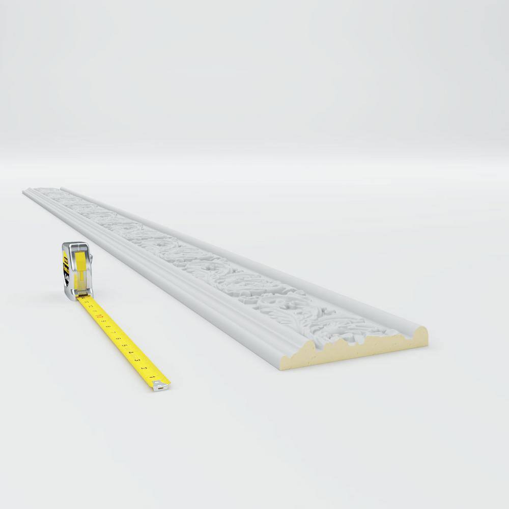 Primed Geometric Urethane Crown Moulding Sample, 12" Length