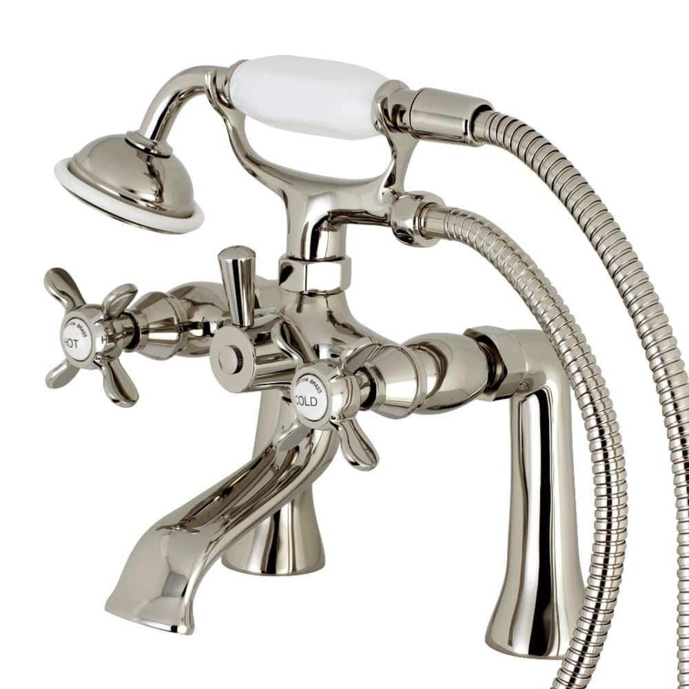 Essex 3-Handle Deck-Mount Clawfoot Tub Faucet with Hand Shower in Polished Nickel price history on PriceWatchPro