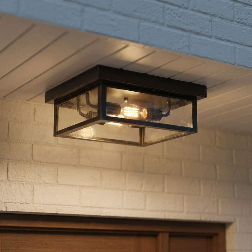 Quoizel Westover 1-Light Earth Black Outdoor Flush Mount WVR1612EK