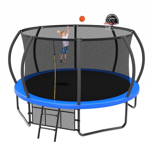 太陽のトランポリン SUNRINX 12 ft. Green Round Trampoline with Safety Enclosure Net