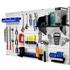 Wall Control 32 in. x 48 in. Metal Pegboard Standard Tool Storage Kit with  Black Pegboard and Blue Peg Accessories 30WRK400BBU - The Home Depot
