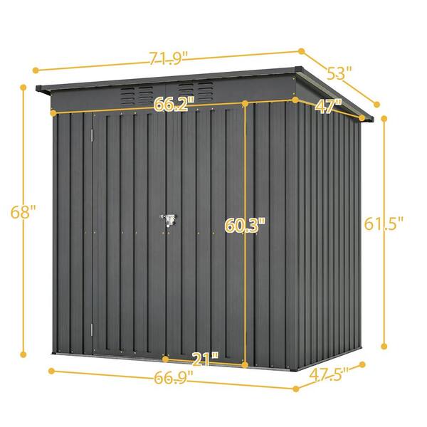 Zeus & Ruta 6 ft. W x 4 ft. D Outdoor Metal Storage Shed