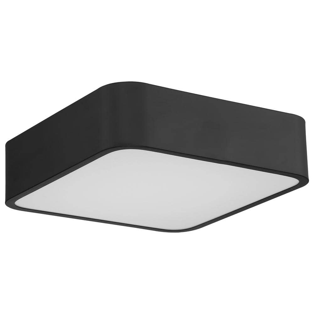 Granada Black and White Glass LED Flush Mount Light