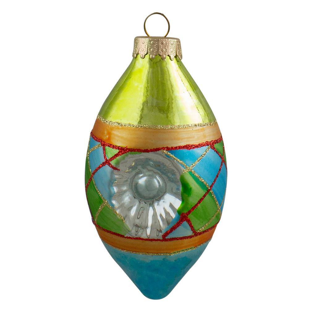 Retro Multi-Color Glass Finial Christmas Ornament Set