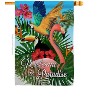2.3 ft. x 3.3 ft. Tropical Bird Paradise House Flag 2-Sided Coastal Decorative Vertical Flags