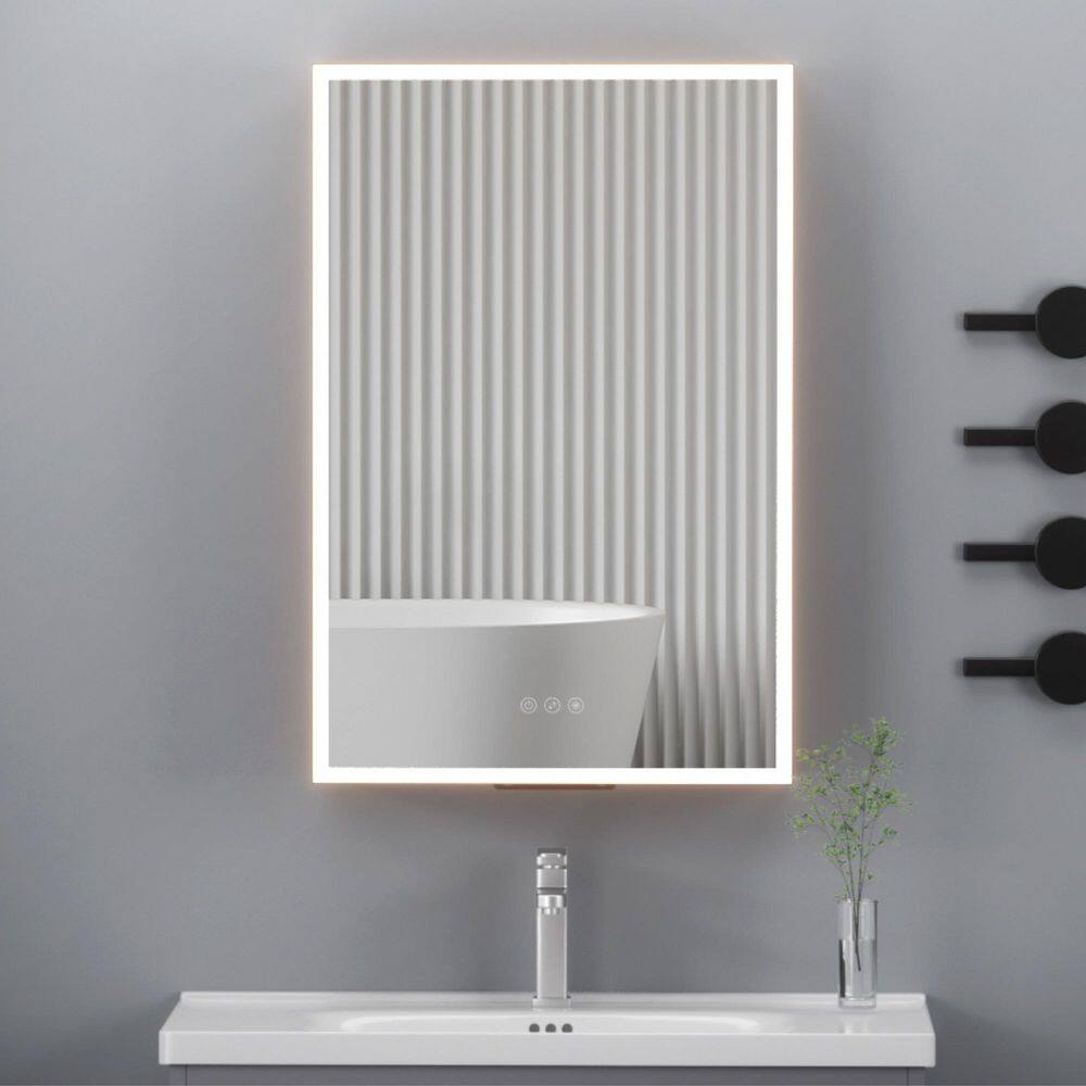 20 in. W x 30 in. H Rectangular Medicine Cabinet with Mirror and Hair Dryer Shel Wall Mounted LED Bathroom Mirror Cabine price history on PriceWatchPro