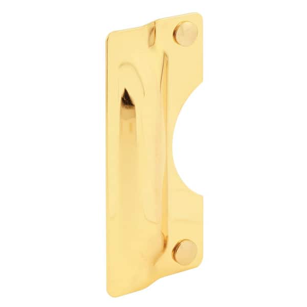 Prime-Line 3 in. x 7 in. Bright Brass Plated Steel Outswing Latch Guard