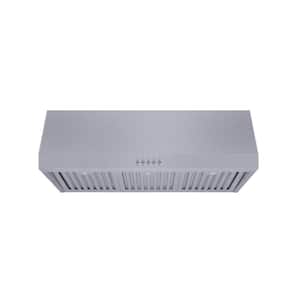 Sarela 30 in. W x 10 in. H 500CFM Convertible Under Cabinet Range Hood in Stainless Steel with LED Lights and Filter