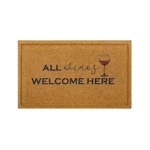 All Wines Red Natural 18 in. x 30 in. Faux Coir Doormat