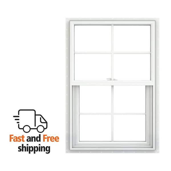 V-2500 24 in. x 36 in. White Vinyl Nailfin Single Hung Tilt Window with Low E, Argon, Screen, and No Grids