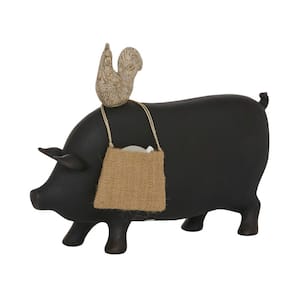 11 in. H Polystone Pig Decorative Sign