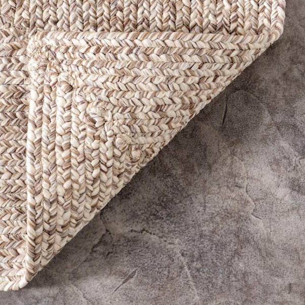 nuLOOM Lefebvre Casual Braided Tan 8 ft. Square Indoor/Outdoor