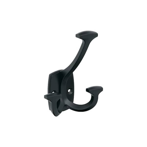 Amerock Vicinity 4-9/16 in. L Matte Black Triple Prong Wall Hook H37004MB -  The Home Depot