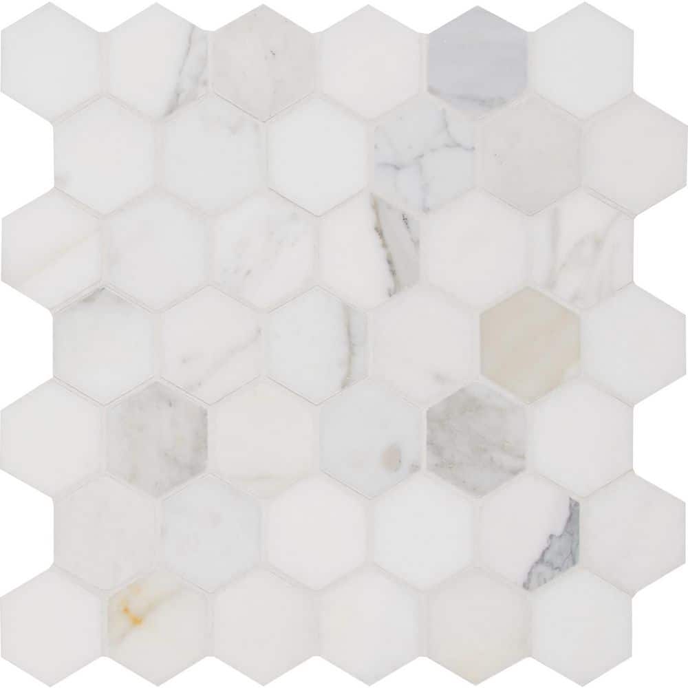 Take Home Sample - Calacatta Gold Hexagon 6 in. x 6 in. Polished Marble Floor and Wall Tile price history on PriceWatchPro
