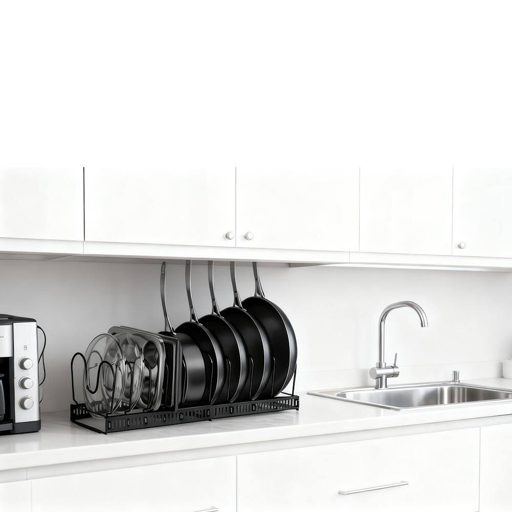 Milk Pot Rack Tahanbath 2-Pack Pot Lid Rack Organizer, Standing Pans Pot Rack, Pots ...