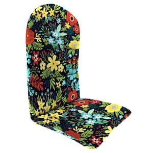 20.5 in. L x 49 in. W x 2.5 in. T Outdoor Adirondack Chair Cushion in Black Floral