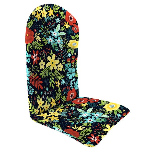 Jordan Manufacturing 20.5 in. L x 49 in. W x 2.5 in. T Outdoor Adirondack Chair Cushion in Black Floral