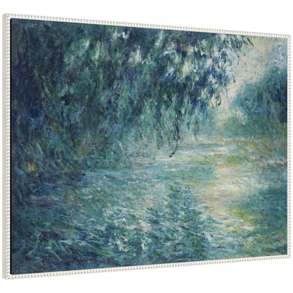 Sylvie "Morning on the Seine Monet" by Nostalgia Prints Landscape Framed Canvas Art Print 32 in. x 42 in.
