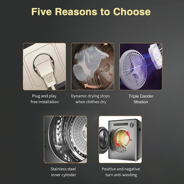 1.6 cu. ft. Vented Electric Dryer in Gray with Triple Dander Filtration and Display Panel