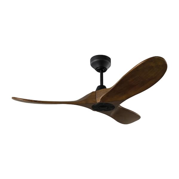 Maverick Smart 44 in. Indoor/Outdoor Midnight Black Modern Down Rod Ceiling Fan with Remote Included