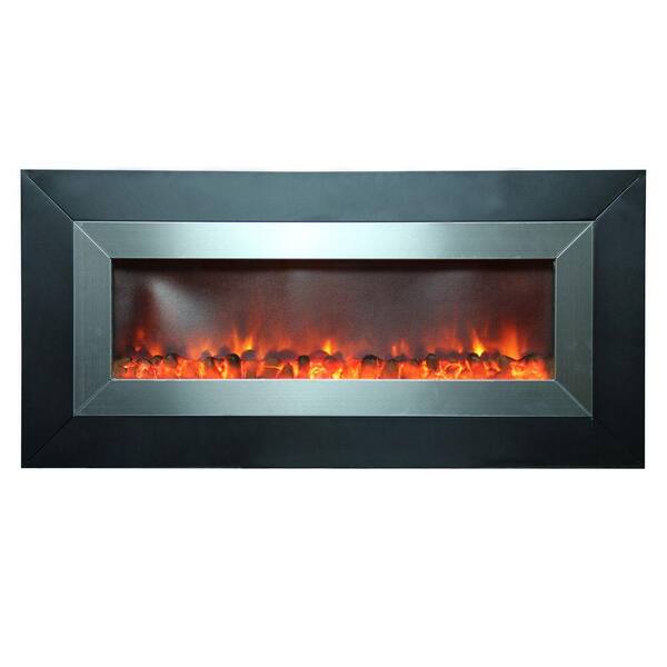 Yosemite Home Decor Aries 53 in. Wall-Mount Electric Fireplace in Stainless Steel