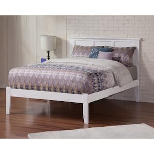 Madison White Queen Platform Bed with Open Foot Board