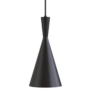 1-Light Cone Matte Black Island Pendant Light Minimalist Modern Nordic Chandelier for Cafe,Bar Hotel,Restaurant,Kitchen