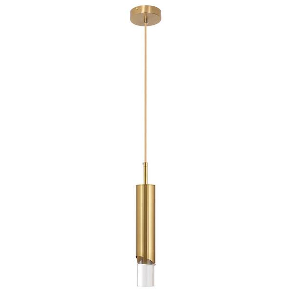 LamQee 1-Light Integrated LED Gold Hanging Pendant with Cyliner Metal Shade
