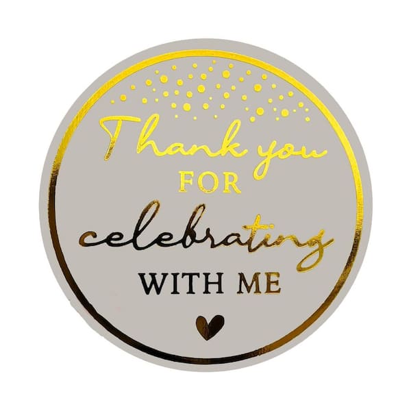Unbranded Gold Foil Birthday Stickers 100 Pack 1.6 Inch Round Labels for Events and Gift Wrapping