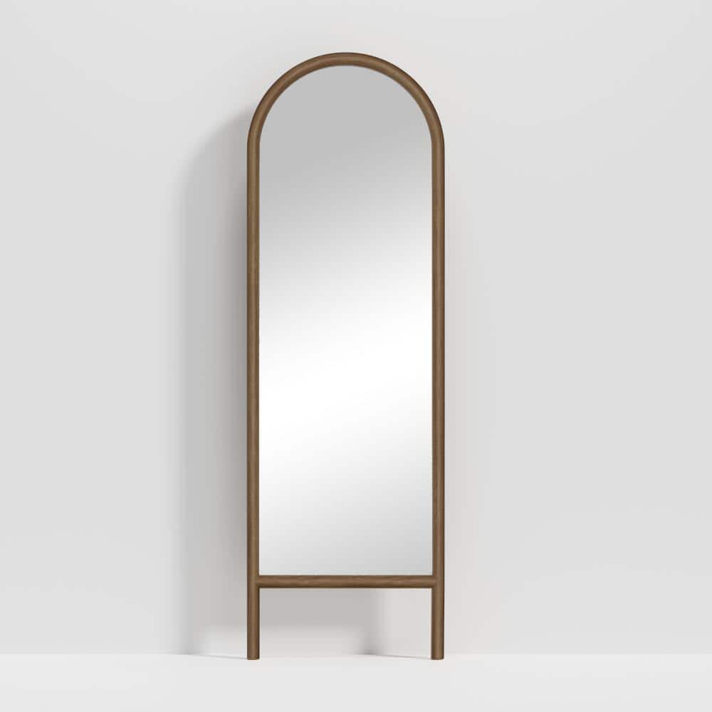 Brown 21 in. W x 64 in. H Arched Wood Full Length Mirror Floor Mirror HD Shatterproof Full Body Mirror price history on PriceWatchPro