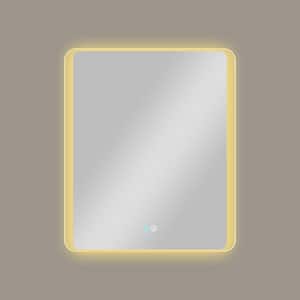 30 in. W x 36 in. H Rectangular Framed Dimmable LED Anti-Fog Wall Bathroom Vanity Mirror in White