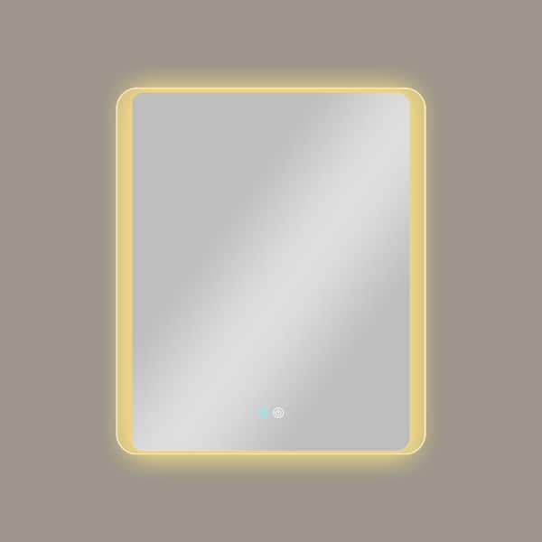 Unbranded 30 in. W x 36 in. H Rectangular Framed Dimmable LED Anti-Fog Wall Bathroom Vanity Mirror in White