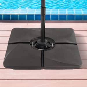 Patio Umbrella Base Weight Base HDPE Plastic Material Waterproof, for Cantilever Umbrella With Cross Base in Dark Brown
