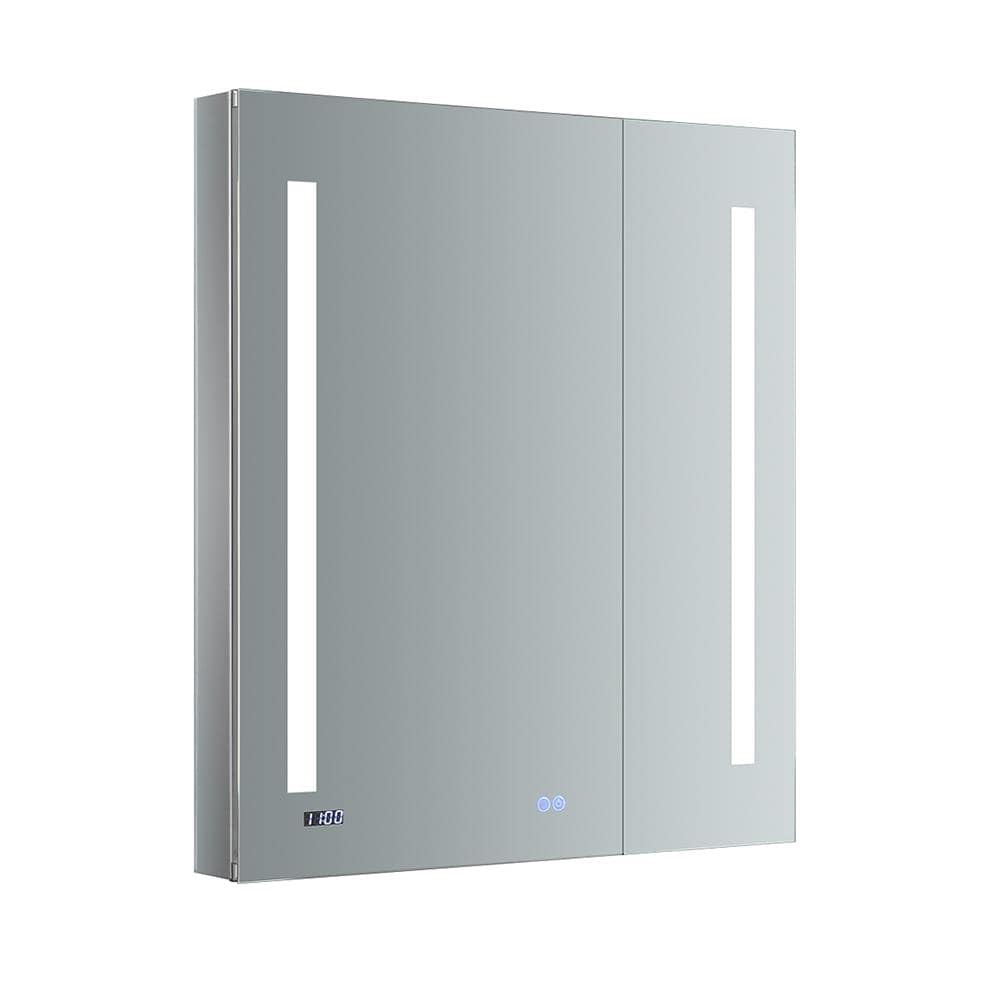 Tiempo 30 in. W x 36 in. H Recessed or Surface Mount Medicine Cabinet with LED Lighting and Mirror Defogger -  Fresca, FMC013036