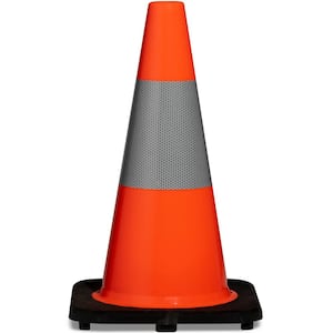 18 in. Orange PVC Reflective Traffic Safety Cone