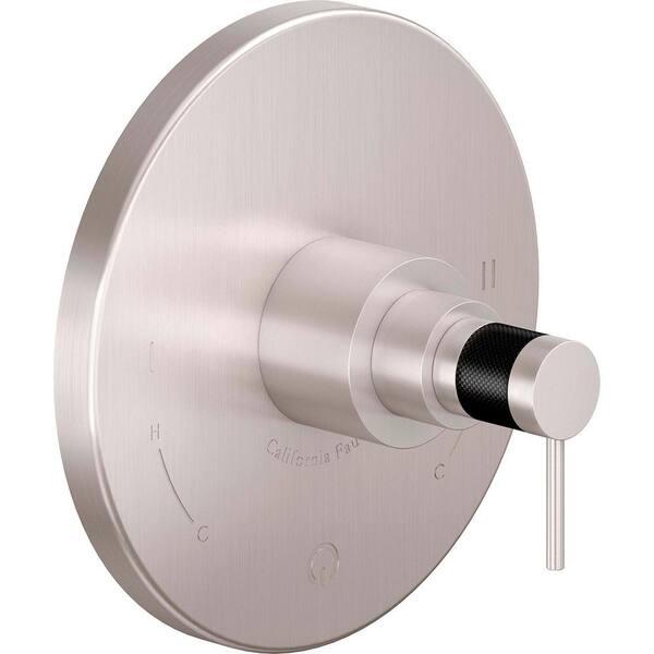 CALIFORNIA FAUCETS D Street StyleTherm Trim Only with Dual Volume Control in Lifetime Polished Gold