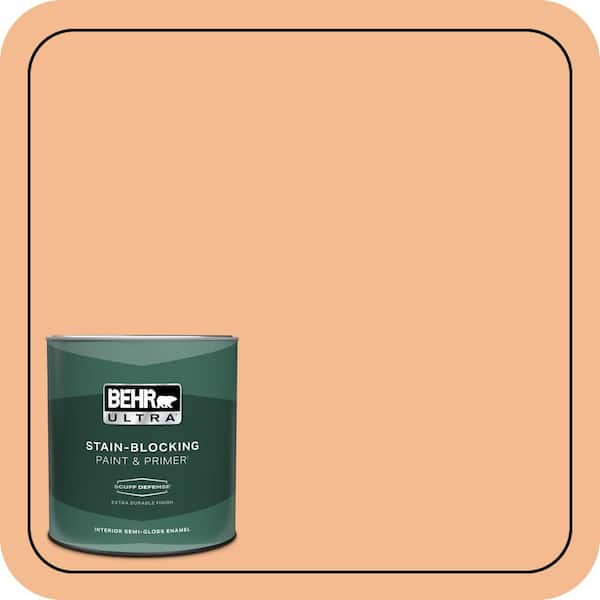 BEHR ULTRA 1 qt. #270D-4 Brandy Butter Extra Durable Semi-Gloss Enamel Interior Paint & Primer